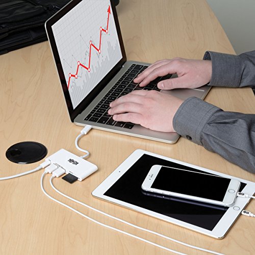 Tripp Lite 2-Port USB-C to USB-A (2x) Portable Hub, Micro SD & SD/MMC Reader & USB-C PD Charging Port, USB 3.1 Gen 1 Type-C (U460-002-2AM-C)