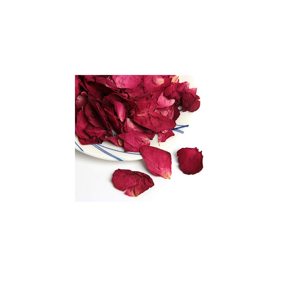 yalansmaiP 150 Grams Dried Rose Petals Red Real Flower Rose Petal for