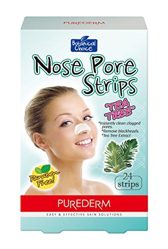 Purederm Nose Pore Strips: Premium 24 Pack Tea Tree Pore Strips To Remove Blackheads, Dirt and Oil/ Easy To Use, Deep Cleansing Face Pore Strips For Clean, Fresh, Radiant, Youthful Skin
