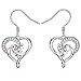 J.Rosée Women's Jewelry Sterling Silver Love Shaped Cubic Zirconia Heart Dangle Earrings
