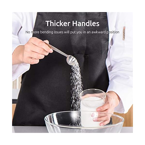 U-Taste 18/8 Stainless Steel Measuring Spoons Set of 6, (1/8 TSP, 1/4 TSP, 1/2 TSP, 1 TSP, 1/2 tbsp & 1 tbsp) for Dry…