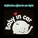 Baby in Car Decal Funny Baby on Board Sticker for Cars, Removable Car Sticker Baby on Board, Reflective Waterproof, White