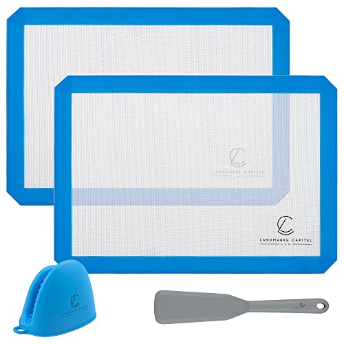 Silicone Baking Mat Set of 2 2 Half Sheets + 1 Adjustable Silicone