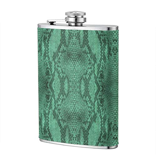 51Xm1QrAUWL Patrón de piel de serpiente con estampado de serpiente negro verde portátil de acero inoxidable petaca 8 oz para acampar… Patrón de piel de serpiente con estampado de serpiente negro verde portátil de acero inoxidable petaca 8 oz para acampar…
