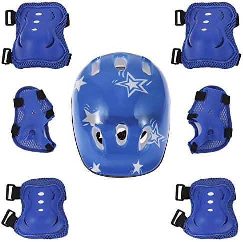 QTBWen notable 7 Pcs Kids Helmet Toddler Boys Girls Adjustable Helmet with Knee Elbow Wrist Pads, for Bike Skateboard Hoverboard Cycling Scooter Rollerblading