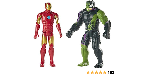Amazon Com Marvel Titan Hero Spider Man Maximum Venom Series 2 Pack Iron Man Vs Venomized Hulk 12 0 In Juguetes Y Juegos