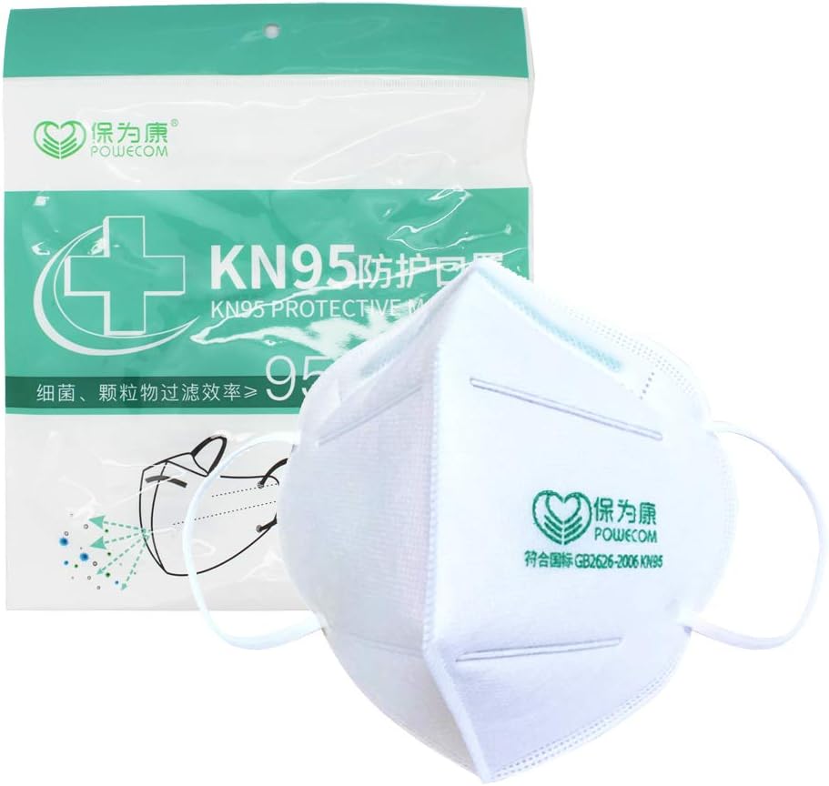 20 PCS KN95 Respirator Face Mask Filters Fold Flat Dust Mask Anti Pollution Anti PM2.5 Face Cup Mask Respirator with Active Carbon