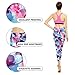 SOUTEAM Womens Workout Capris with Pocket Stretchy High Waist Training Tights, Blue & Pink, Medium