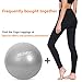 PROMIC Exercise Ball (85 cm) with Foot Pump, Professional Grade Anti Burst & Slip Resistant Stability Balance Yoga Ball for Yoga, Workout, Cardio Drumming, Classroom, Work Ball Chair (Silver)