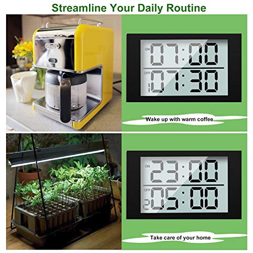 image for Enover Intermittent Light Timer Programmable Electrical Plug-in Digita