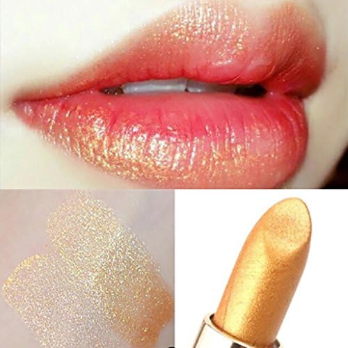 Top Cheer Makeup Moisturizing Shimmer Gold Lipstick Glitter Pigment Metallic Lip Gloss Eyeshadow Long Lasting