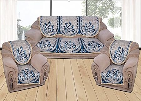 Yellow Weavestm 6 Piece Aqua Blue Sofa & Chair Cover Set