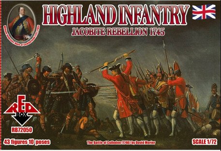 PLASTIC MODEL FIGURES Jacobite Rebellion. Highland Infantry 1745 43 FIGURES IN 10 POSES 1/72 RED BOX 72050