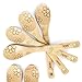 Bamboo Cooking Spoons - Unique Flower Pattern - Wooden Kitchen Gadgets | 6 Piece Set | Great For Stylish Serving Utensils | Great Gift For Kitchen Lovers & Foodies