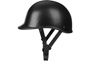 Woljay Helmets Half Cap Vintage Shell Open Face Motorcycle Helmet - DOT Approved