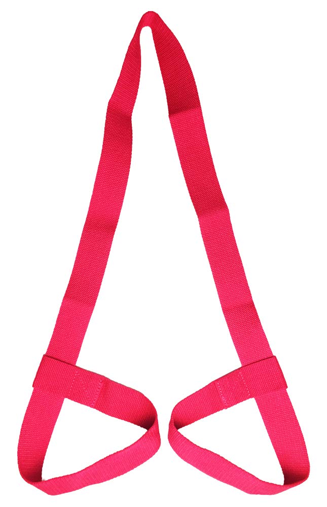Riarbronee Yoga Mat Carrying Strap Sling，Adjustable Loops for all Mat Sizes（Mat not included） (Red)