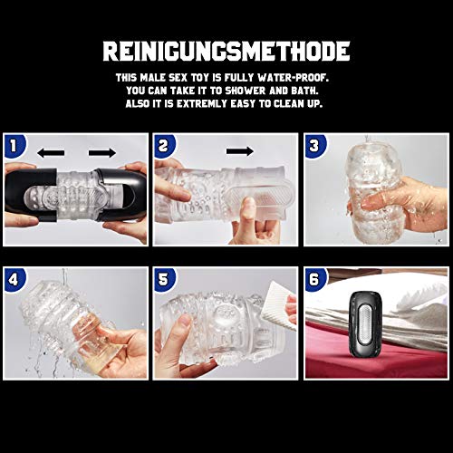 MORUIOY Transparenter Masturbator Cup, diskrete 3D Oral Masturbatoren, Realistische Blow Job Vagina masturbieren mann, Manueller Cup-Masturbatoren, Silikon Sexspielzeug für männer Erotik