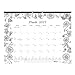 Blueline 2017 Monthly Coloring Desk Pad Calendar, Garden, January - December, 22 x 17