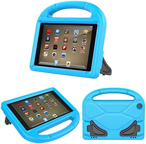 Fire HD 8 Tablet Case,Koantree Kid-Proof Shockproof Protective Stand Cover Case for Amazon Fire 8 Inch Tablet (7th Generation,2017 Release) or (6th Gen,2016 Release) (Blue)