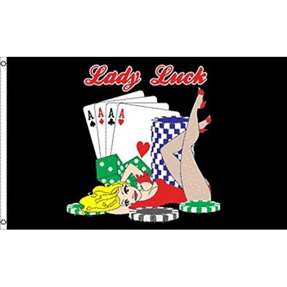 AZ FLAG - Lady Luck Flag - 3x5 Ft - 100D Polyester Lucky Girl Banner with Two Metal Grommets - Fade Resistant - Vivid Colors - 3' x 5' Feet - 150x90 Cm