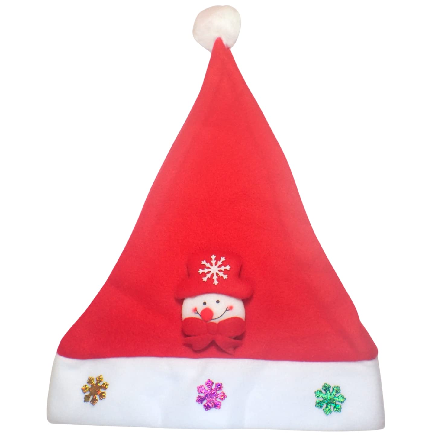 Topkids Accessories Luxury Red Santa Hat for Adults, Santa Costume, Christmas Hats Adult, Christmas Party Hats, Xmas Decorations for Indoors, Christmas Hair Accessories (Snowman)
