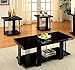 Furniture of America Oslo 3-Piece Modern Accent Tables Set, Black