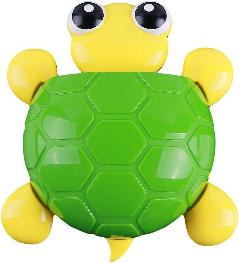 Yunzee Toothbrush Storage Rack Cute Turtle Animal Shape Suction Cup Holder Creative Cartoon Bathroom Storage Organizer Box,Green