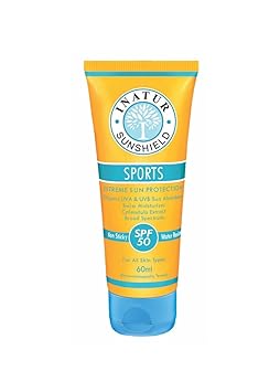 INATUR Sports Sun Protection SPF 50 (60gm) - Organic, UVA/UVB sun protection, broad spectrum, long lasting, for all skin types