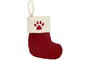 St. Nicholas Square 8-in. Knit Monogram Christmas Stocking, Paw Print