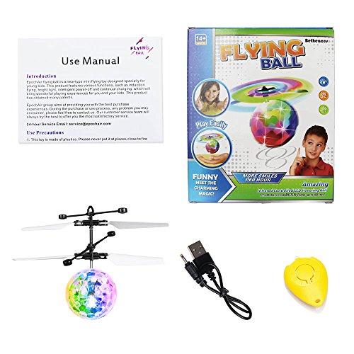 Betheaces Flying Ball, RC Flying Toy, Boys Toys, Infrared Induction Helicopter Drone with Colorful Shinning LED Light and Remote Controller for Kids, Gifts for Boys and Girls, Indoor and Outdoor Game - Thumbnail 7