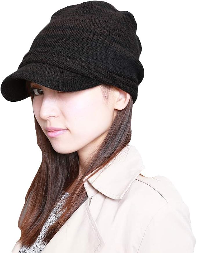Amazon ドリームハッツ 帽子 レディース 大きい 大きめ 冬 大きいサイズ 医療用 ニット 手洗い つば付き レディース ワッチ メンズ 小顔 スッピン隠し 秋冬 ニット帽子 Freeサイズ ブラック ニット 通販