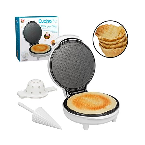 Waffle Cone and Bowl Maker Includes Shaper Roller and Bowl Press