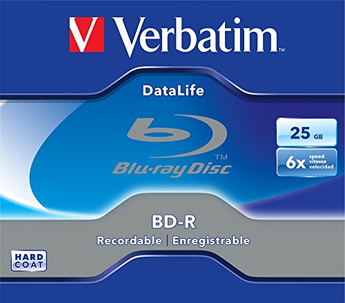 VERBATIM DataLife BD-R 25GB 1 Stück – Blanko-Disks (BD-R, 120 mm, 25 GB, 6 x, Schmuckschatulle)