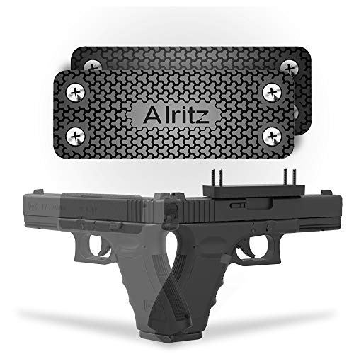 Magnet Gun Mount for Car, Alritz Rubber Coated Gun Magnetic Holster, Concealed Holder for Pistol, Air Gun, Revolver, Handgun, Shotgun, Rifle in Vehicle, Truck, Desk, Wall, Home, Office (Black, 2 Pack)