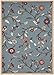 Machine Washable Floral Leaves Design Non-Slip Rubberback 8x10 Traditional Area Rug for Living Room, Bedroom, Kitchen, 7'10