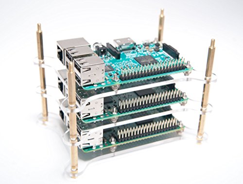 Raspberry-Pi-3-Four-4-Layer-Complete-Stackable-Dog-Bone-Case-Clear-Stack-Enclosure-Fits-Pi-3-2-3B-2B-B-A-B-A-by-Raspberry-Vine