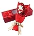 MOJA® 3 Gold Foil Rose Bouquet with Lovely Bear In A Gift Box. Best Gift for Birthday, Valentine's Day, Mother's Day, Anniversary