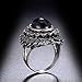 dnswez Marcasite Ring Black Diamond Vintage Statement Wedding Engagement Ring Platinum Plated intertwined Cable Wire Cross Rings for Men Women (13)