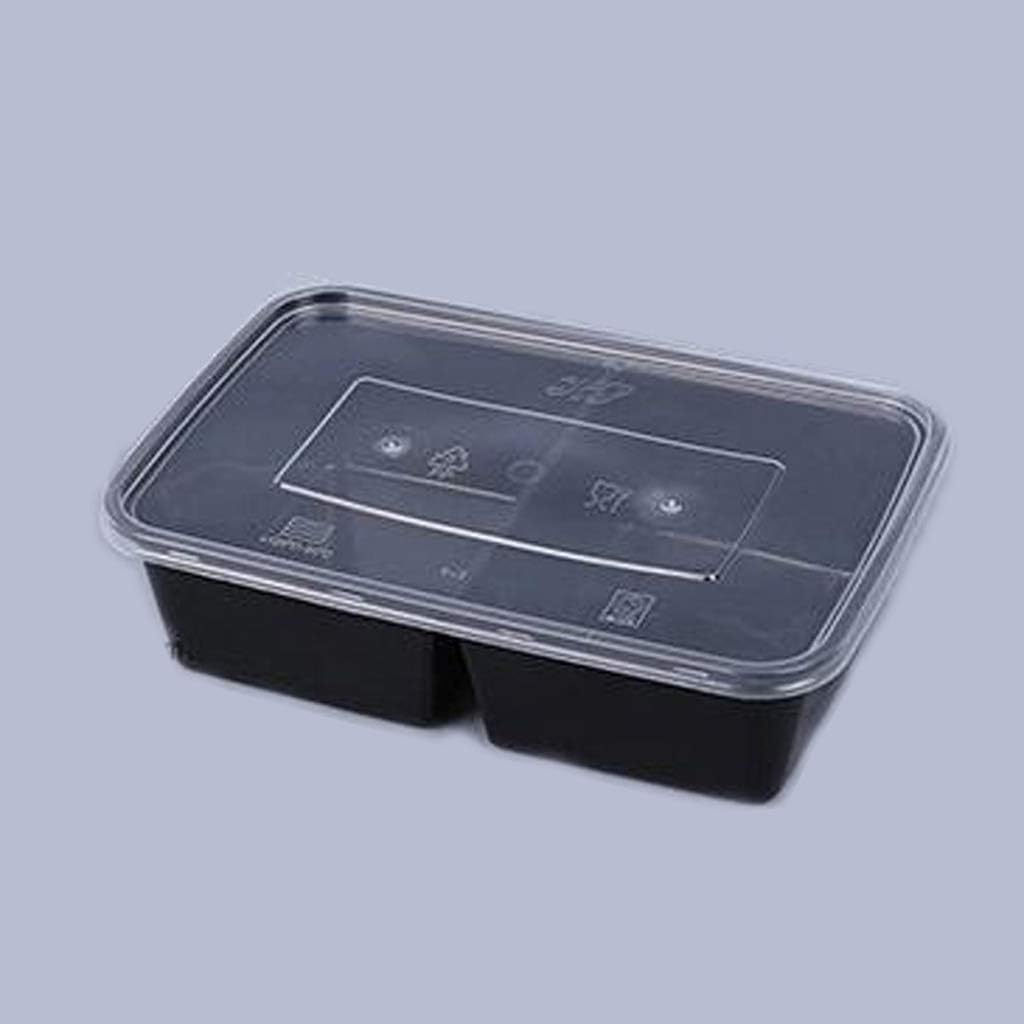 ACZZ Xiao-Bowl3 300 Boxes Multi-Grid Box Transparent Disposable Lunch Bento Boxes with Lid Fast Food Container Snack Packing Boxes Microwaveable Pp Lunch Bento Box,650ml
