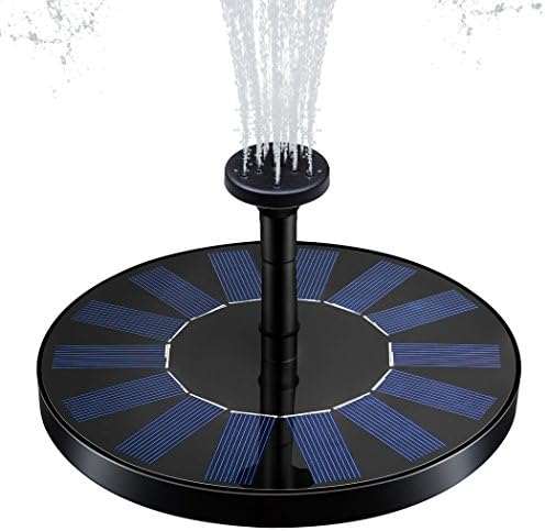 Xubox Solar Fountain Pump, 1.4W Solar Panel Kit Water Pump with 4 Different Spray Heads Bird Bath Fountain Pump, Outdoor Watering Submersible Pump for Pond, Pool, Fish Tank, Aquarium, Garden and Patio