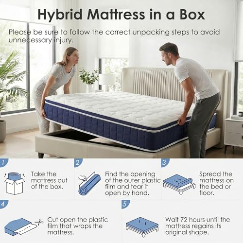EDIMENS Spring Hybrid Mattress 90x200 cm - 25cm Medium Firmness Mattress for Spine Support Pressure Relief, Edge-to-Edge Support System | Pressure Relief Foam & Breathable Knit Fabric, Durable