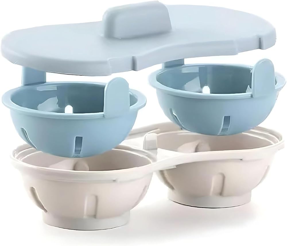 Clove Microwave Egg Poachers 2 Pack BPA Free Dishwasher Safe Egg Cooker with Lid