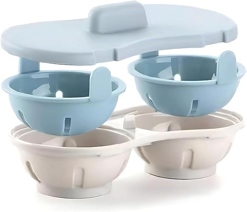 Clove Microwave Egg Poachers 2 Pack BPA Free Dishwasher Safe Egg Cooker with Lid