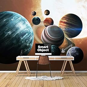 Wall Murals for Bedroom Great Universe Giant Planets Removable Wallpaper Peel and Stick Wall Stickers - 66x96 inches