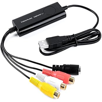 Top-Longer USB Video Capture Card ,VHS to DVD, Digitise Video, Analog to Digital Recorder, RCA Composite, S-Video Win10 / MAC -Black