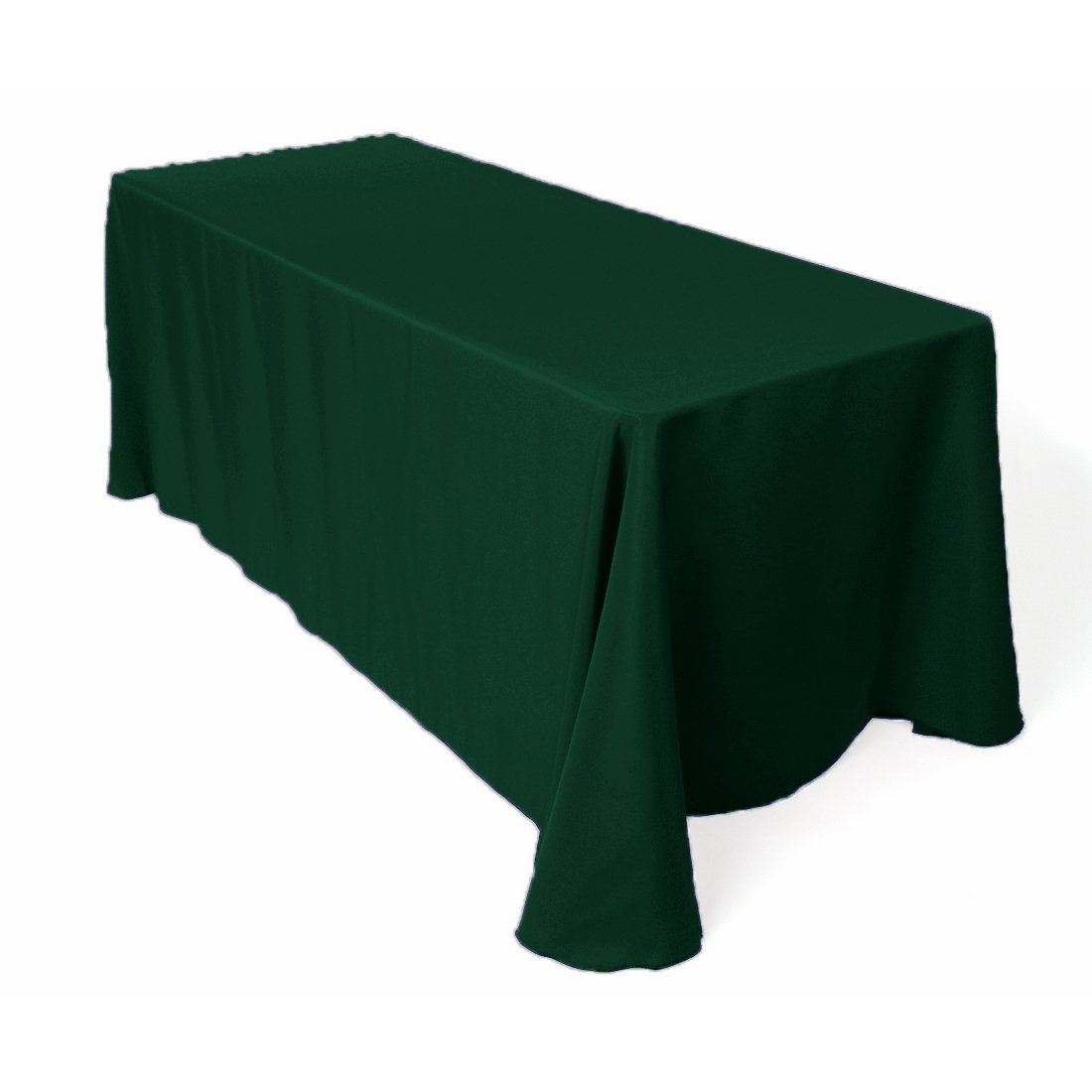 LinenTablecloth 90 x 132Inch Rectangular Polyester Tablecloth Hunter Green