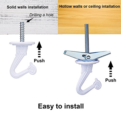 BBTO Swag Ceiling Hooks and Hardware Set, Swag Hooks with Steel Screws