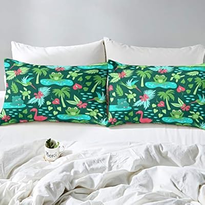 Erosebridal Kids Flamingo Bedding Set King Size for Boys Girls Children Tortoise Sea Turtle Comforter Cover Frog Cute… 51XmOEZJFSL