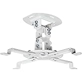 VIVO Universal Adjustable White Ceiling Projector / Projection Mount Extending Arms MOUNT-VP01W.