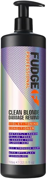 Fudge Professional Clean Blonde Damage Rewind Conditioner 1 Litre Purple Toning view 1